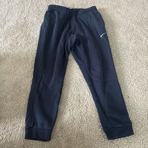 Nike Men’s Navy Blue Jogger Sweatpants with Swoosh